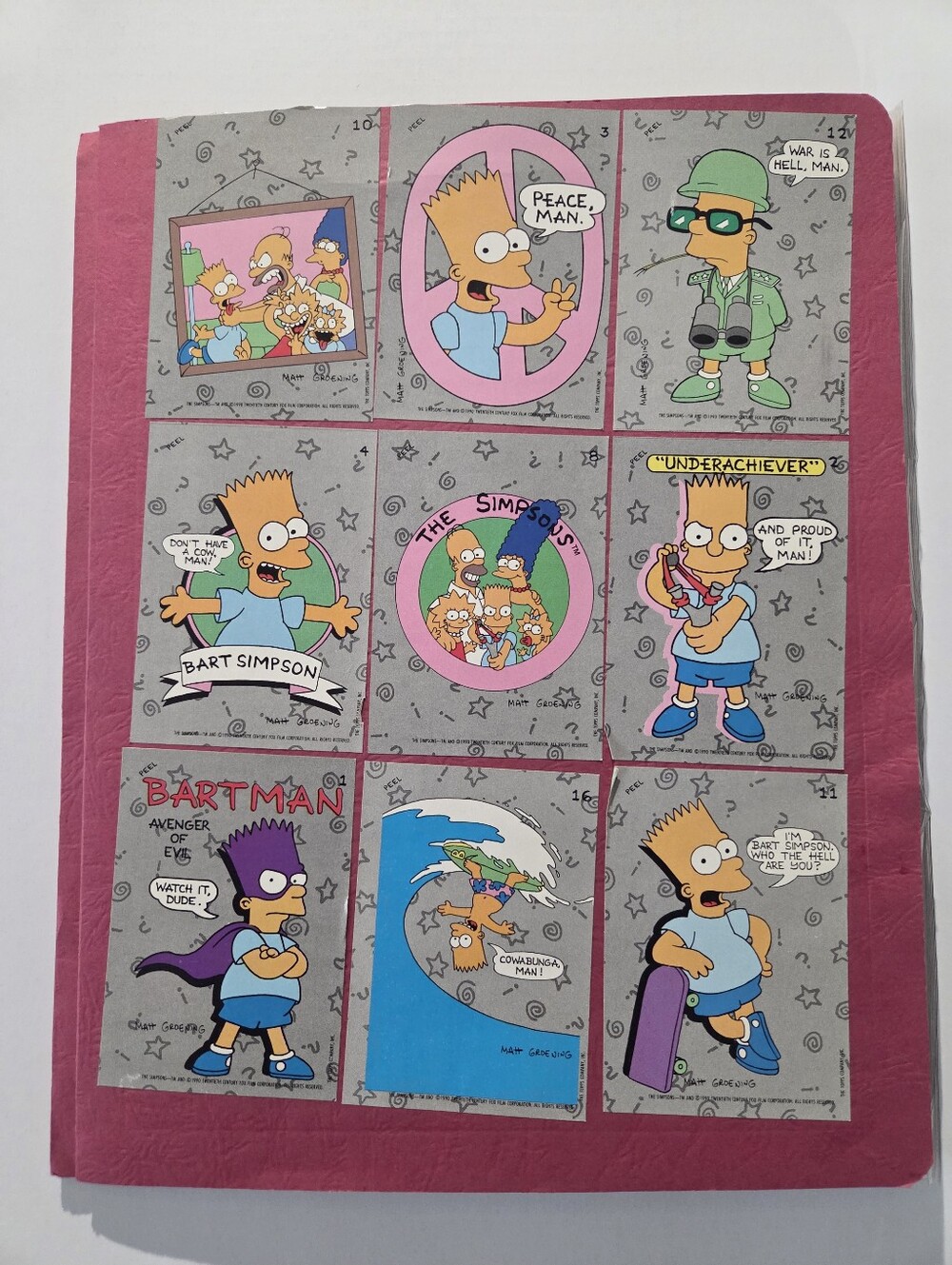 The Simpsons - Vintage 1990 Topps The Simpsons Cards - Complete Set With Extras
